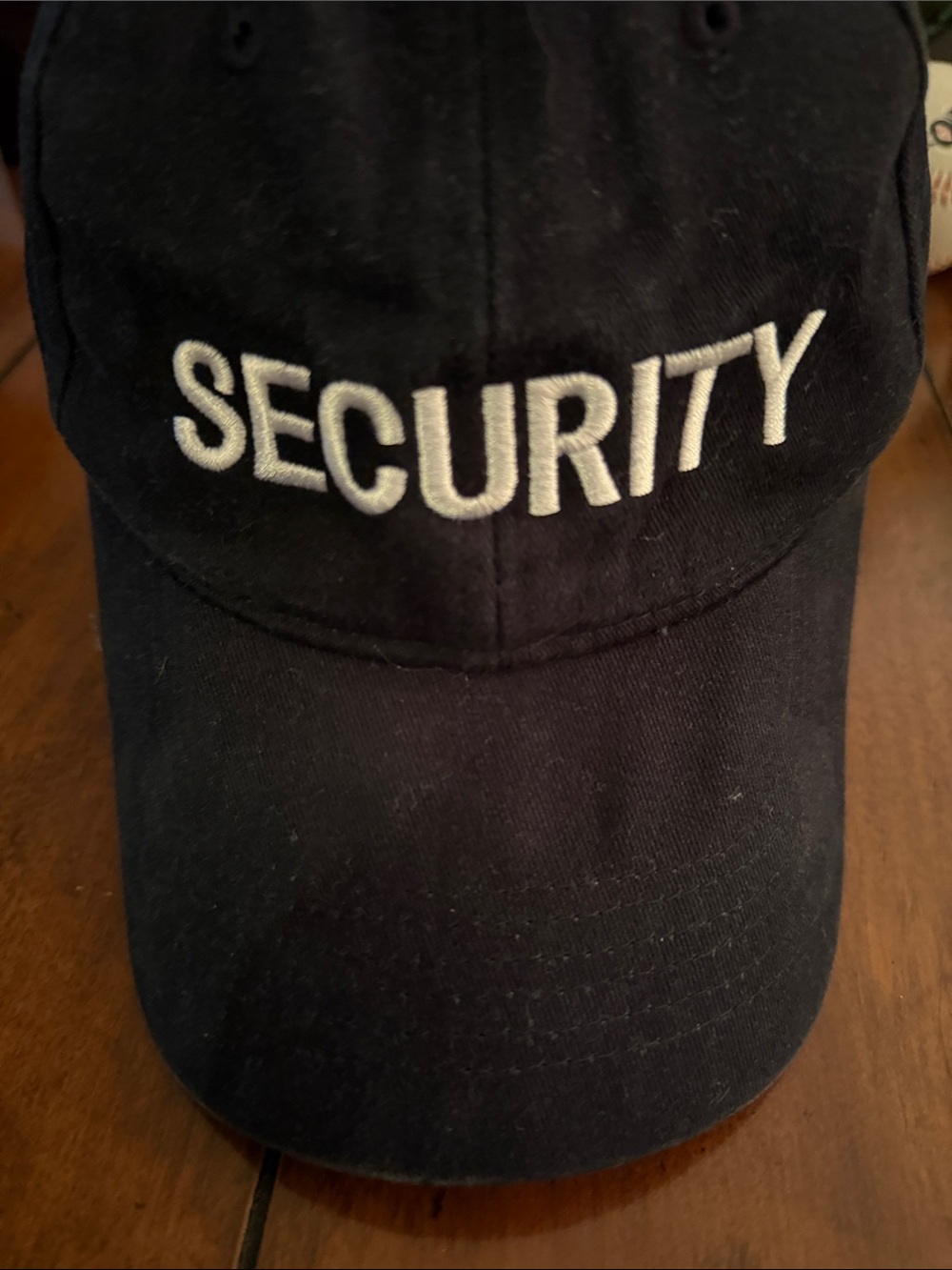 Security Embroidered Baseball Cap - Black